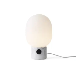 Lampe à poser, JWDA , marbre blanc, opalin mat, Ø19cm, H32cm - Audo Copenhagen