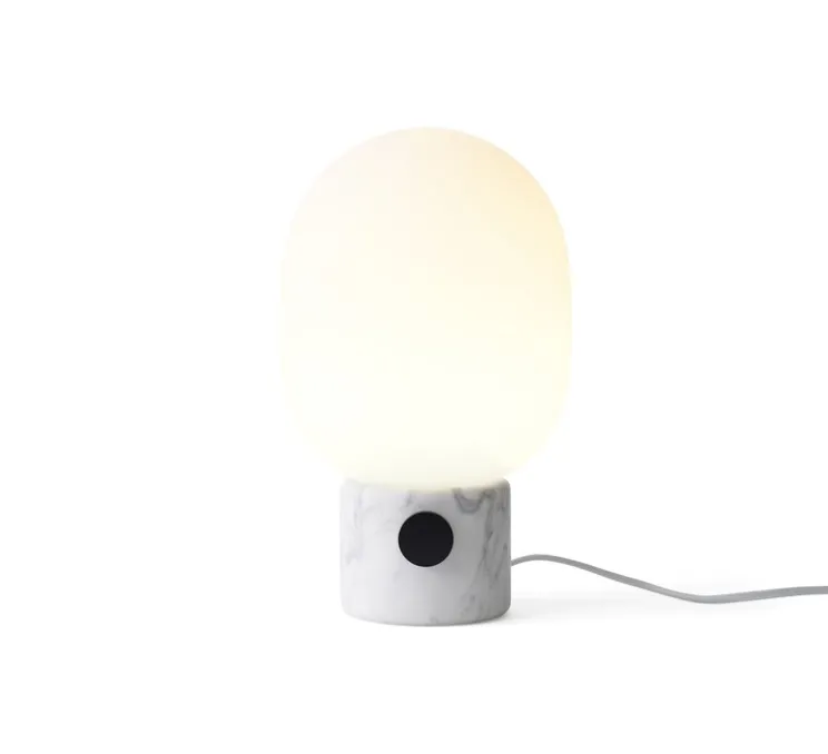 Lampe à poser, JWDA , marbre blanc, opalin mat, Ø19cm, H32cm - Audo Copenhagen