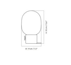 Lampe à poser, JWDA , marbre blanc, opalin mat, Ø19cm, H32cm - Audo Copenhagen