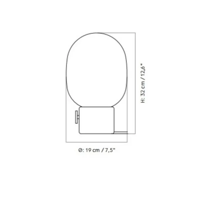 Lampe à poser, JWDA , marbre blanc, opalin mat, Ø19cm, H32cm - Audo Copenhagen