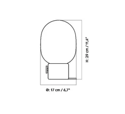 Lampe à poser, JWDA , noir, opalin mat, Ø17cm, H29cm - Audo Copenhagen
