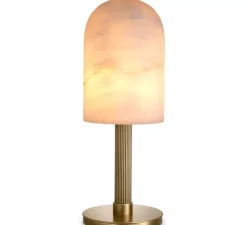 Lampe à poser, Kayla, Albâtre, laiton antique, Ø22cm, H61,5cm - Eichholtz