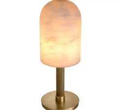 Lampe à poser, Kayla, Albâtre, laiton antique, Ø22cm, H61,5cm - Eichholtz