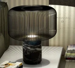 Lampe à poser, Keshi, marbre noir, H44cm, Ø50cm - B-LUX