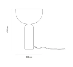 Lampe à poser, Kizu Large, blanc et marbre gris du marais, Ø30cm, H45cm - New Works