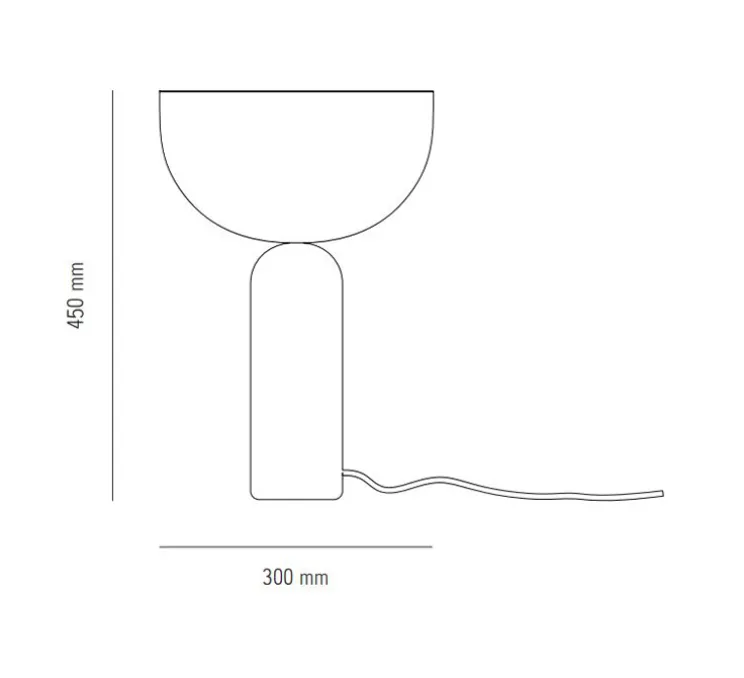 Lampe à poser, Kizu Large, blanc et marbre gris du marais, Ø30cm, H45cm - New Works