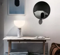 Lampe à poser, Kizu Large, marble blanc, et opalin, H45cm - Ø 30 cm - New Works