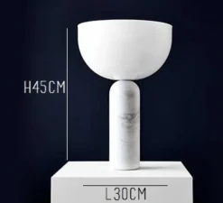 Lampe à poser, Kizu Large, marble blanc, et opalin, H45cm - Ø 30 cm - New Works