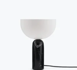 Lampe à poser, Kizu Small, Marbre noir, blanc, Ø25cm, H35cm - New Works