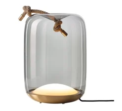 Lampe à poser, KNOT CILINDRO TABLE , gris fumé, LED, 2700k, 1660lm, Ø30cm, H42cm - Brokis