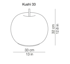Lampe à poser, Kushi 33, blanc et laiton, Ø33cm, H32cm - KDLN