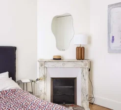 Lampe à poser, La lampe Charlotte, marron, abat-jour lin, Ø30cm, H55cm - Cosin