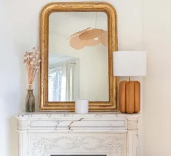 Lampe à poser, La lampe Charlotte, marron, abat-jour coton, Ø30cm, H55cm - Cosin