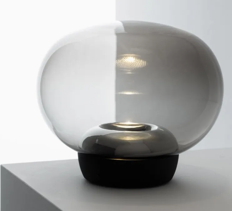 Lampe à poser, La Mariée, transparent, noir, IP40, LED, dim, 3000K, 1008 lm, Ø28cm, H23,5cm - Stilnovo