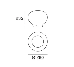 Lampe à poser, La Mariée, transparent, noir, IP40, LED, dim, 3000K, 1008 lm, Ø28cm, H23,5cm - Stilnovo