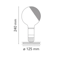Lampe à poser, Lampadina, noir, LED, 2700K, 200lm, Ø12,5cm, H24cm - Flos