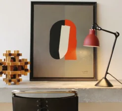 Lampe à poser, Lampe Gras 205, noir, rouge, L14cm, H59cm - Dcw éditions