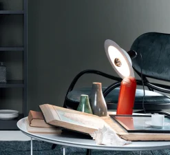 Lampe à poser, Lampiatta, rouge, L28,2cm, H48,4cm - Stilnovo