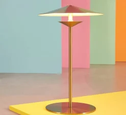 Lampe à poser, Laos, doré, LED, 3000K, 700lm, Ø25cm, H40cm - Kaishi