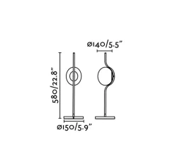 Lampe à poser, Le vita, blanc, or, LED, 2700k, 570lm, L15cm, H5,8cm - Faro