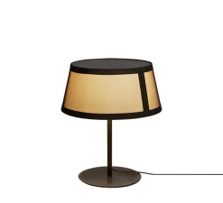 Lampe à poser, Lilly, 558.32, noir texturé, tissu beige et maille noire, Ø50cm, H60cm - Tooy