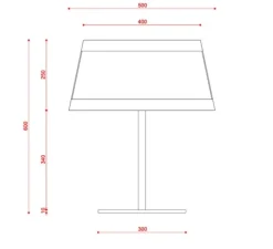 Lampe à poser, Lilly, 558.32, noir texturé, tissu beige et maille noire, Ø50cm, H60cm - Tooy