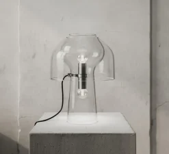 Lampe à poser, Lilly, verre transparent, transparent, Ø36cm, H48cm - Karman