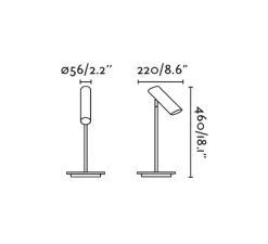 Lampe à poser, Link, noir, LED, H46cm, Ø15cm - Faro