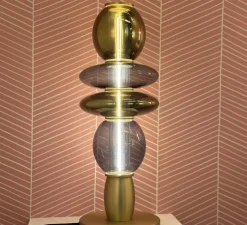 Lampe à poser, Léonor, doré miroir, fumé, Ø15cm, H41,7cm - Elements lighting