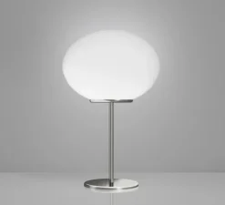 Lampe à poser, Lucciola LT 30 P , blanc mat, nickel satiné, Lcm, H59cm - Vistosi