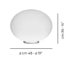 Lampe à poser, Lucciola LT G, blanc mat, nickel satiné, Lcm, H36cm - Vistosi