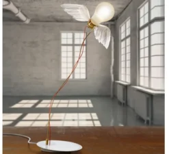 Lampe à poser, Lucellino table, blanc, rouge, Ø30cm, H35cm - Ingo Maurer