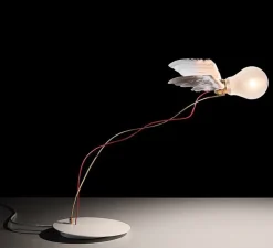 Lampe à poser, Lucellino table, blanc, rouge, Ø30cm, H35cm - Ingo Maurer