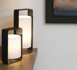 Lampe à poser, Lula, noir et blanc, H40cm - FARO