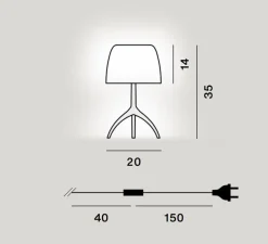 Lampe à poser, Lumiere Piccola Nuances, creta, vert, Ø20cm, H35cm - Foscarini