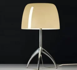 Lampe à poser, Lumiere piccola, beige, aluminium, Ø20cm, H35cm - Foscarini