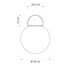 Lampe à poser, Luna Take Away, blanc avec poignée bronze, dim, LED, 3000K, Ø35cm, H50cm - In-es.artdesign