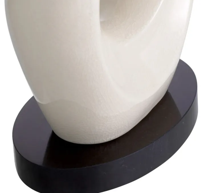Lampe à poser, Macias, blanc craquelé, laiton antique, granite noir, L50cm, H89cm - Eichholtz