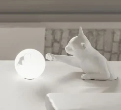 Lampe à poser, Maoo, blanc mat, verre givré, L30cm, H20cm - Karman