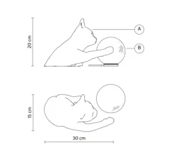 Lampe à poser, Maoo, blanc mat, verre givré, L30cm, H20cm - Karman