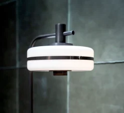 Lampe à poser, Masina 200, bronze, base blanche et câble noir, Ø20cm, H38,3cm - bert frank