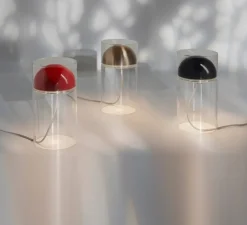 Lampe à poser, Medusa 254, or satiné, LED, 2700K, 500 lm, Ø15cm, H30cm - Oluce