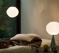 Lampe à poser, Melt Cone Fat, opal, argent, LED, dim, 3000K, 800 lm, Ø25cm, H64,5cm - Tom Dixon