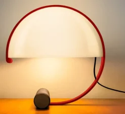 Lampe à poser, Meta, Rouge et noir, L37,5cm, H39,6cm - Stilnovo