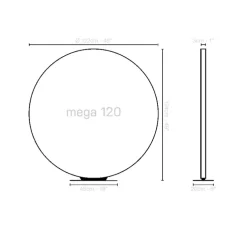 Lampe à poser, Méga 120, blanc, LED, dim, 2700K, 2112 lm, L122cm, H124cm - Le Deun
