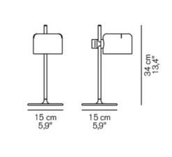 Lampe à poser, Mini Coupé, rouge écarlate, L15cm, H34cm - Oluce