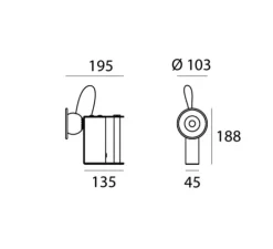 Lampe à poser, Minibox, blanc, LED, dim, 3000K, 620 lm, Ø10,3cm, H18,8cm - Stilnovo