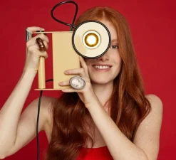 Lampe à poser, Minibox, café, LED, dim, 3000K, 620 lm, Ø10,3cm, H18,8cm - Stilnovo