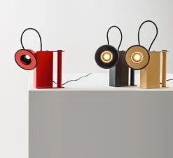 Lampe à poser, Minibox, rouge, LED, dim, 3000K, 620 lm, L19,5cm, H18,8cm - Stilnovo