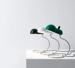 Lampe à poser, Minitopo, blanc et chrome, L19,4cm, H36cm - Stilnovo